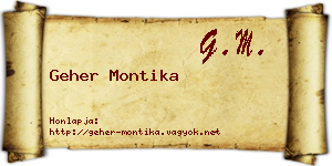 Geher Montika névjegykártya